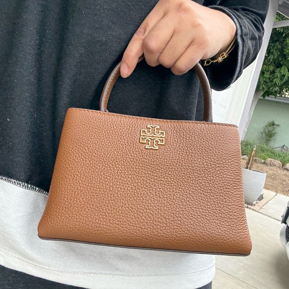 400!+ New Tory Burch Britten Mini Satchel In Moose - Picture 8 of 11